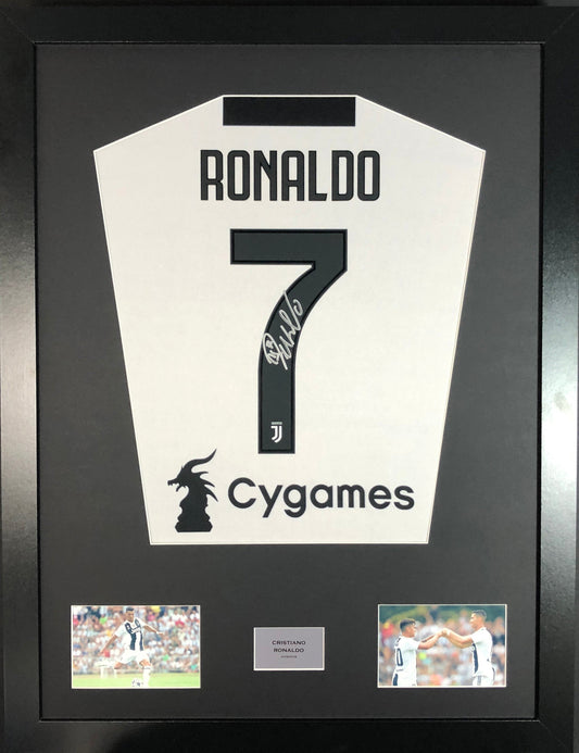 Cristiano Ronaldo Juventus signed Shirt Frame