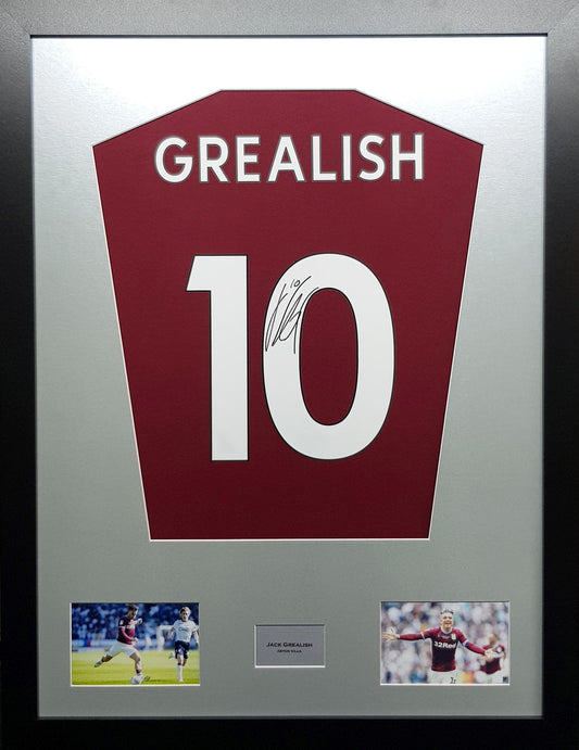 Jack Grealish Aston Villa signed shirt Frame Premier League Edition