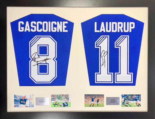 Gascoigne and Laudrup Rangers signed Shirt Frame