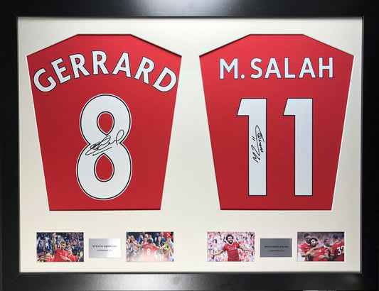 Gerrard and Salah Liverpool signed Shirt Frame