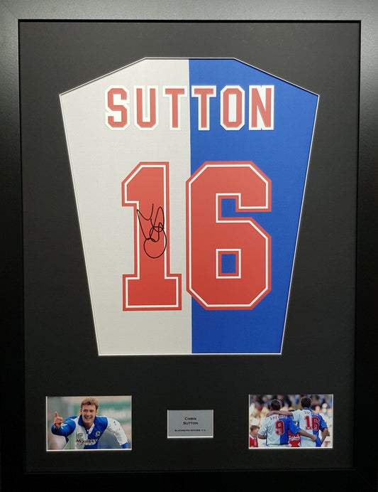 Chris Sutton Blackburn Rovers signed Shirt Frame