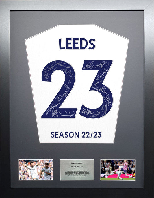 Leeds 2023 season Premier League Team signed Shirt Frame