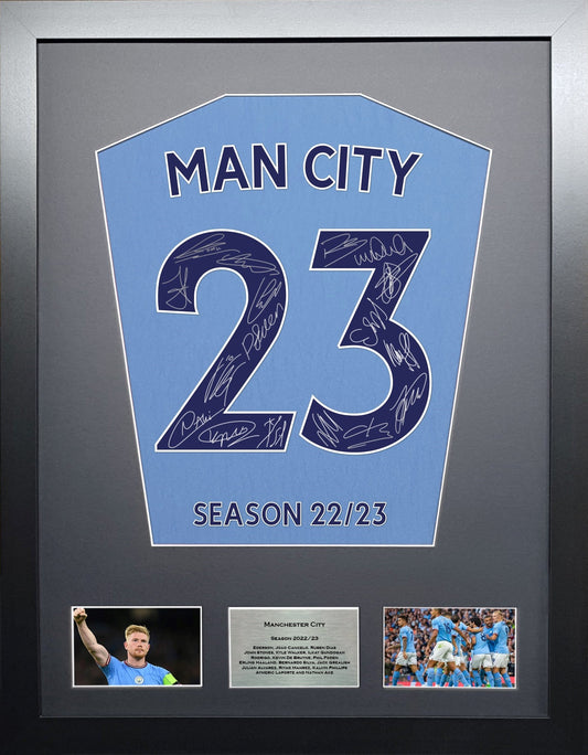 Manchester City 2023 season Team signed Shirt Frame