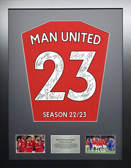 Manchester United 2023 Season Team signed Shirt Frame