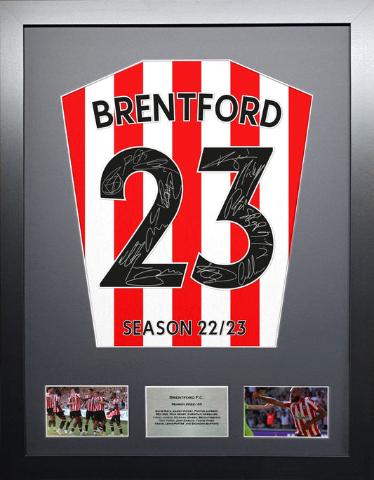 Brentford 2023 Season Team signed Shirt Frame