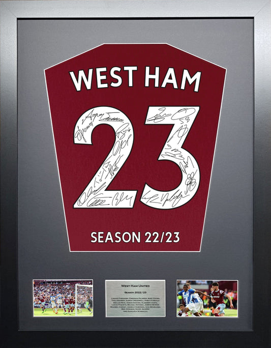West Ham 2023 Season Team signed Shirt Frame