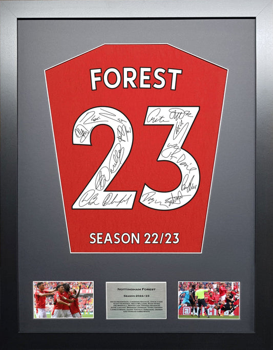 Nottingham Forest 2023 Season Team signed shirt Frame