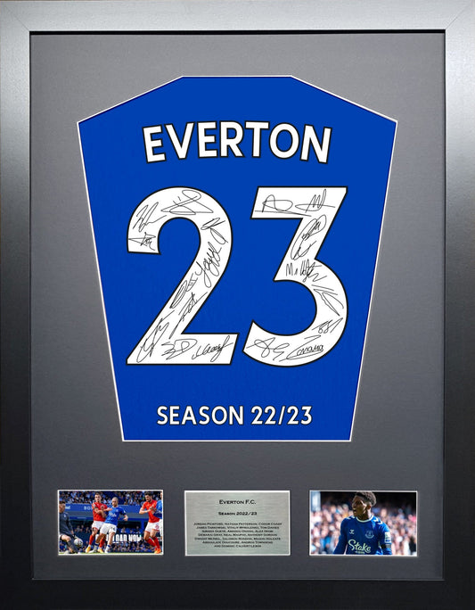 Everton 2023 Season Team signed Shirt Frame