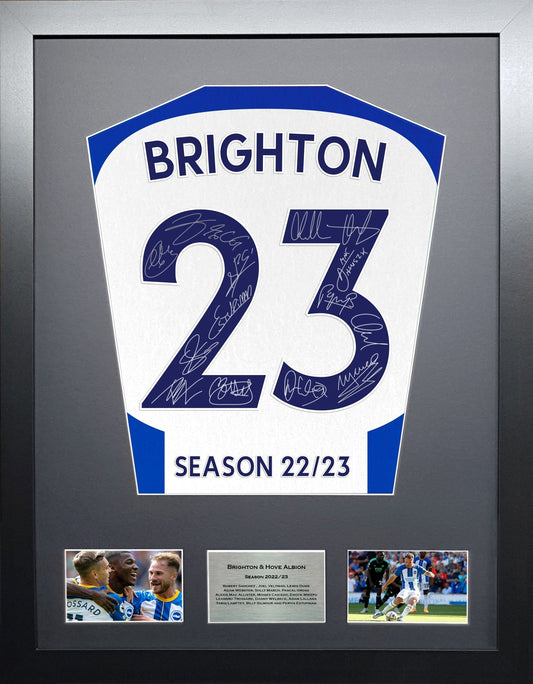 Brighton and Hove Albion 2023 Season Team signed Shirt Frame