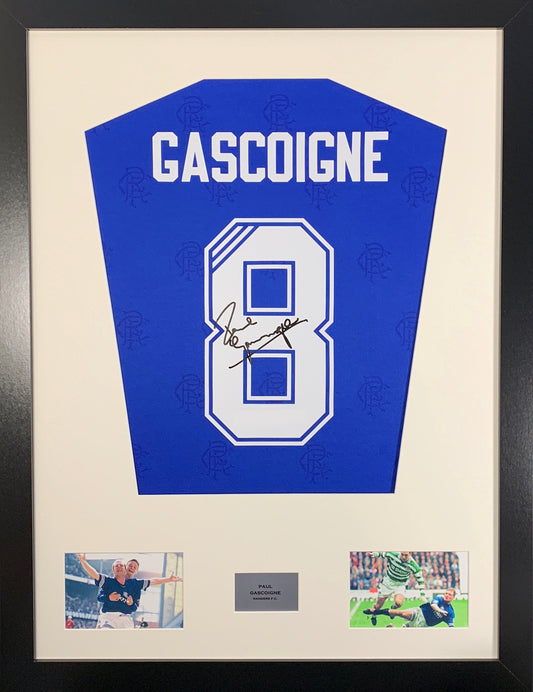 Paul Gascoigne Rangers signed Shirt Frame