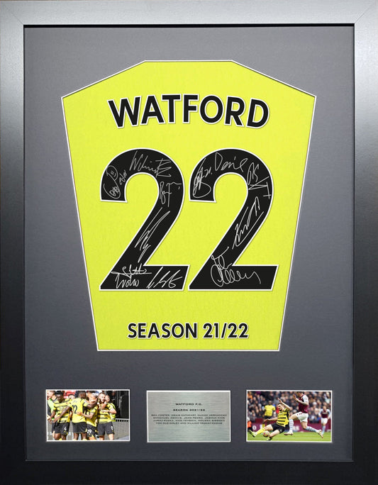 Watford 2022 Team signed Shirt Frame
