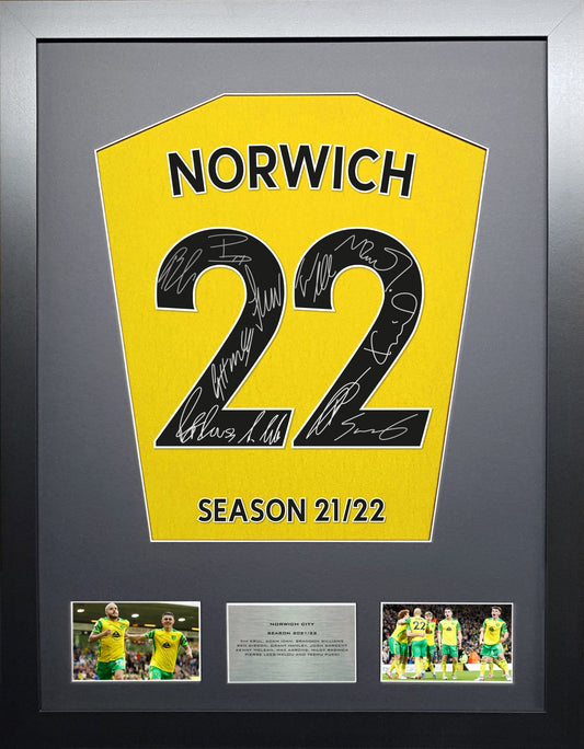 Norwich 2022 Team signed Shirt Frame