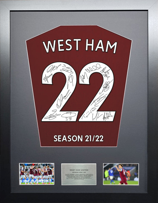 West Ham Team signed Shirt Frame