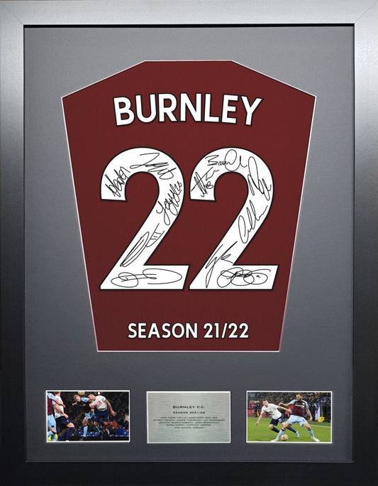 Burnley 2022 Team signed Shirt Frame