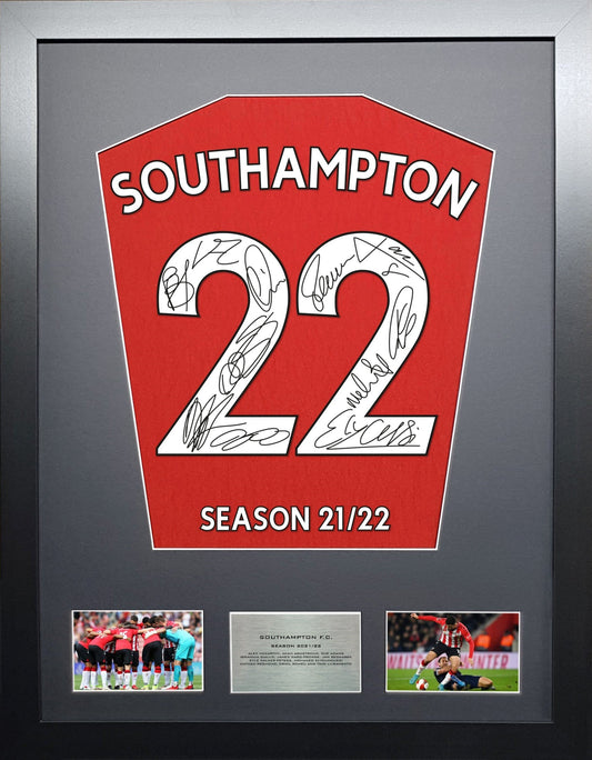 Southampton 2022 Team signed Shirt Frame
