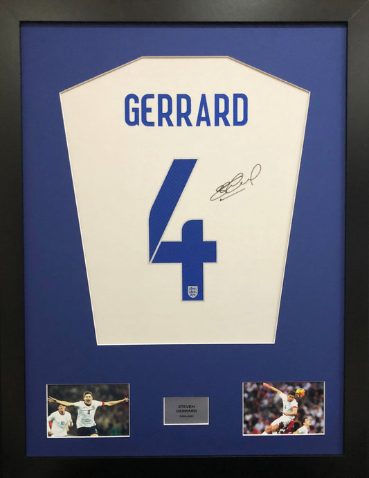 Steven Gerrard England signed Shirt Frame