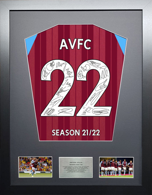 Aston Villa Team signed Shirt Frame