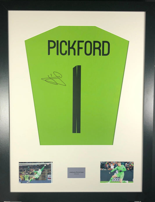 Jordan Pickford England World Cup signed Shirt Frame