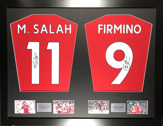 Salah and Firmino Liverpool signed Shirt Frame