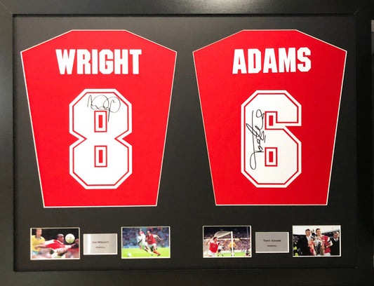 Ian Wright and Tony Adams Arsenal signed Shirt Frame