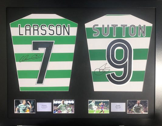 Henrik Larsson and Chris Sutton Celtic signed Shirt Frame