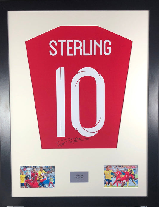 Raheem Sterling England World Cup signed Shirt Frame