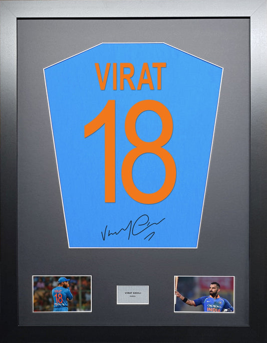 Virat Kohli signed India Cricket Shirt Frame