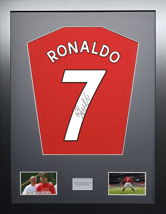 Cristiano Ronaldo Manchester United signed Shirt Frame