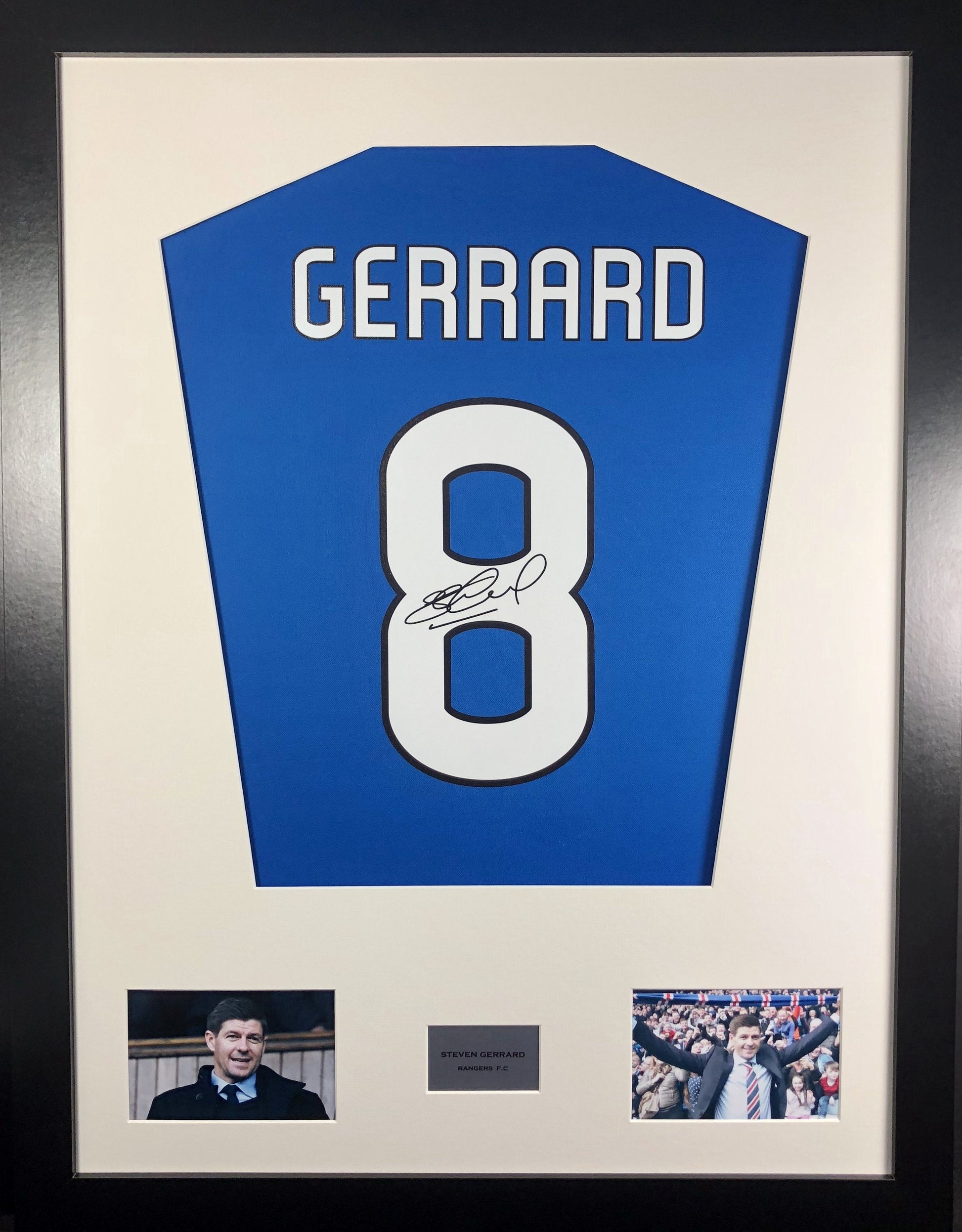 Steven Gerrard Rangers signed Shirt Frame