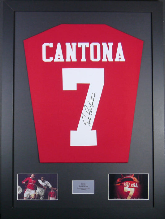 Eric Cantona signed Manchester United Shirt Frame