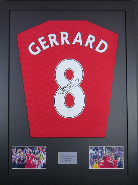 Steven Gerrard signed Liverpool Shirt Frame
