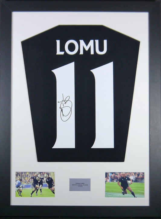 Jonah Lomu New Zealand All Blacks signed Shirt Frame