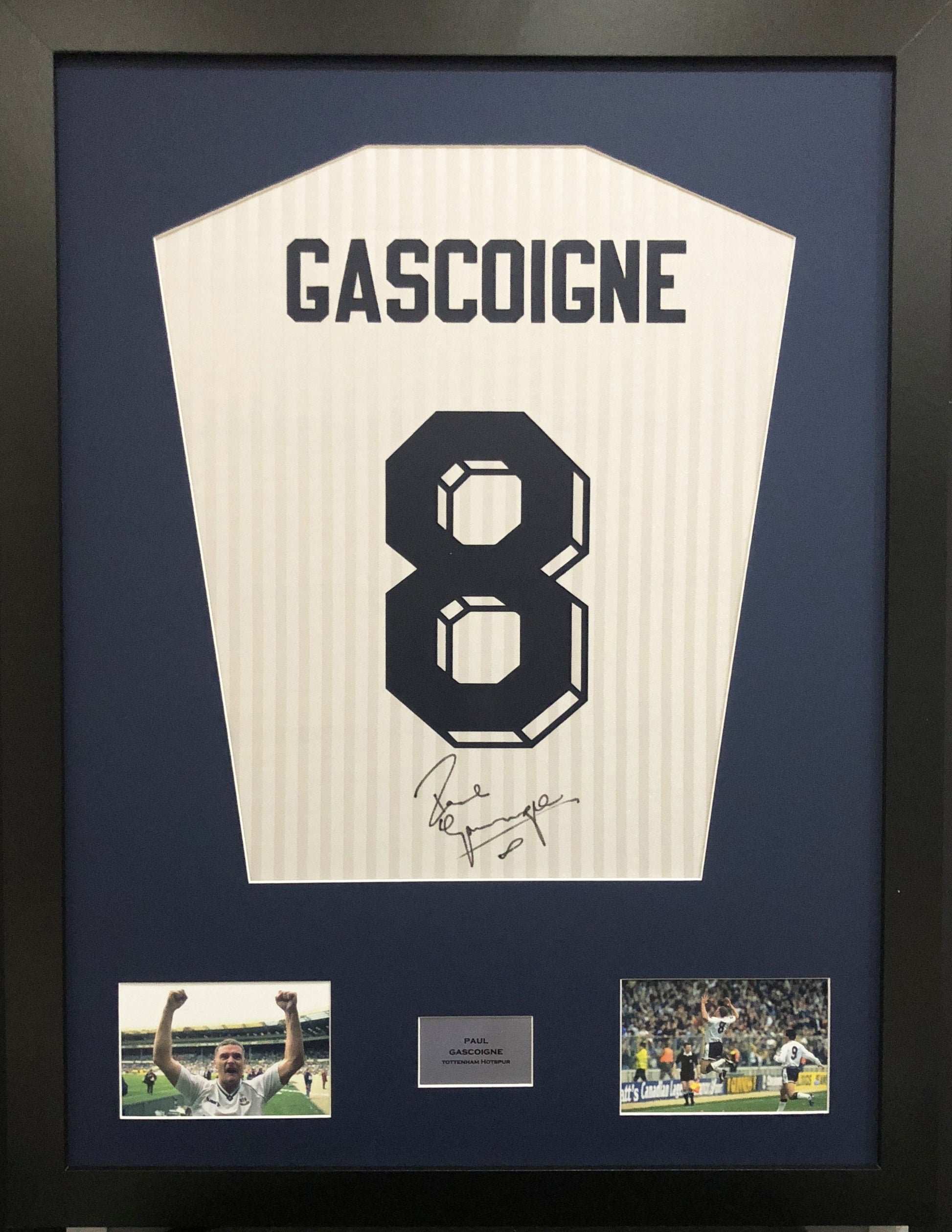 Paul Gascoigne Tottenham Hotspur signed Shirt Frame