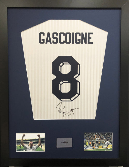 Paul Gascoigne Tottenham Hotspur signed Shirt Frame