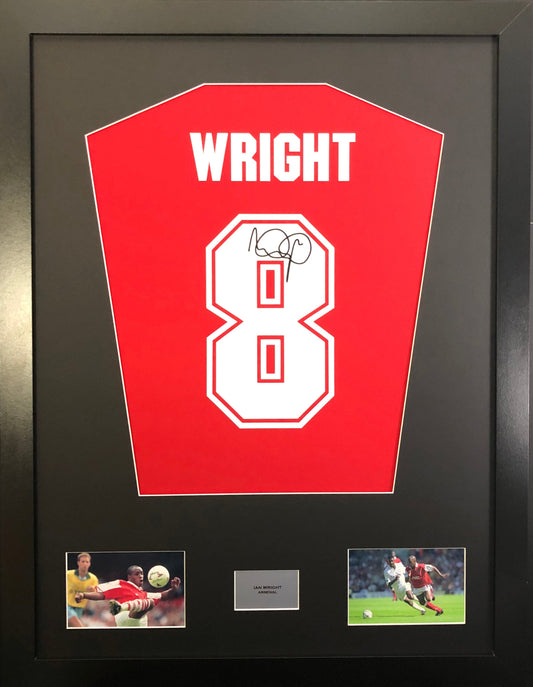 Ian Wright Arsenal signed Shirt Frame