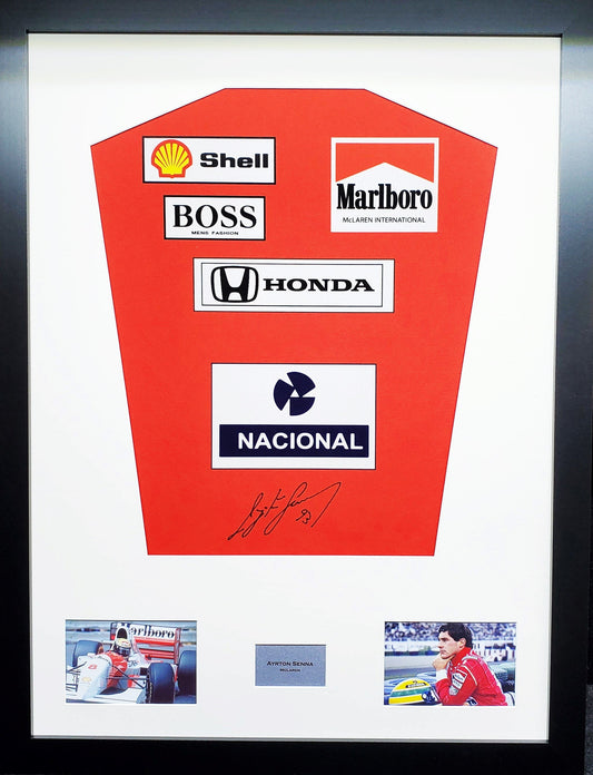 Ayrton Senna McLaren Formula 1 signed Shirt Frame