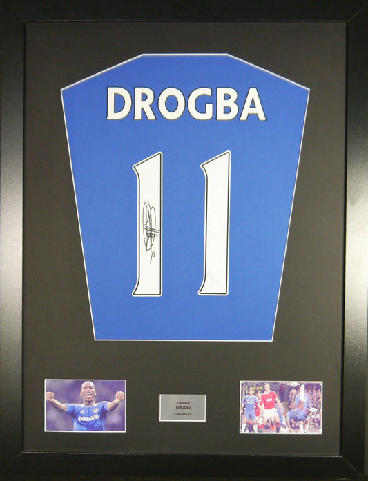 Didier Drogba Chelsea signed Shirt Frame