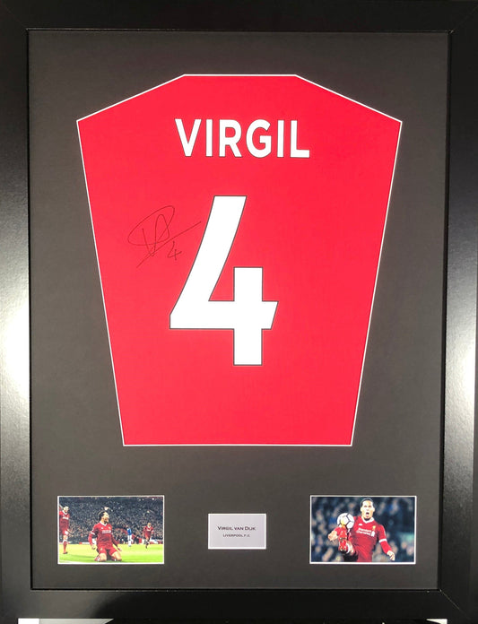 Virgil signed Liverpool Shirt Frame