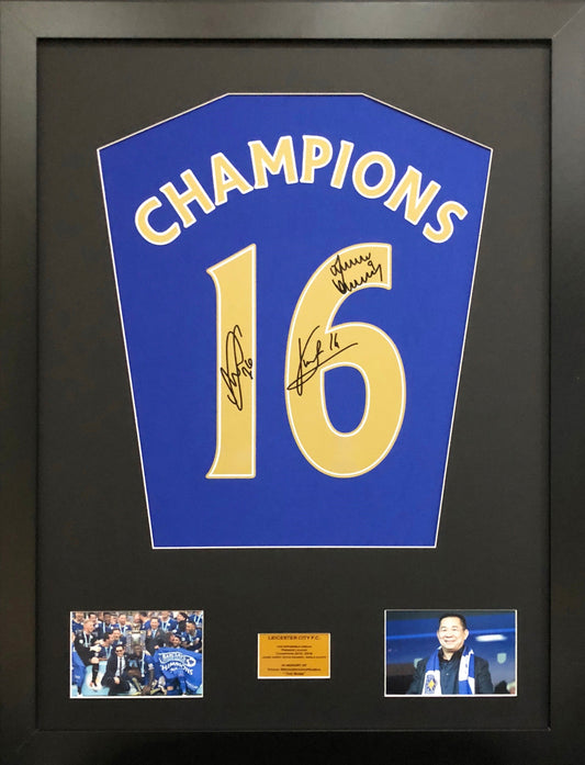 Leicester City Champions. Chairman's Edition, signed Shirt Frame