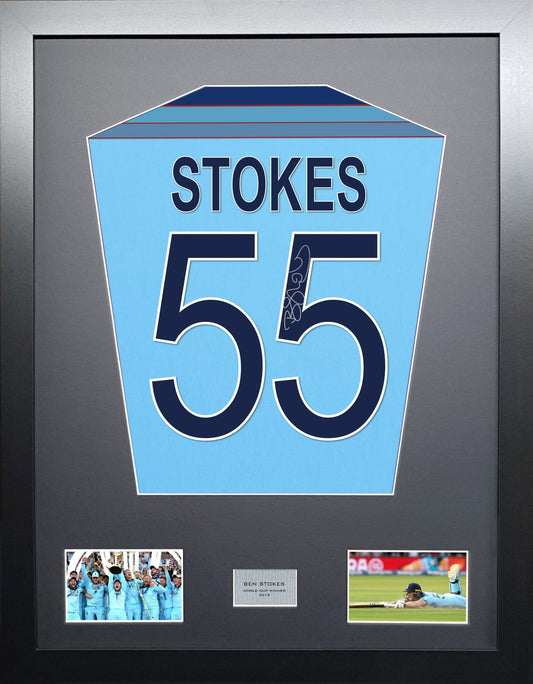 Ben Stokes signed England Cricket Shirt Frame