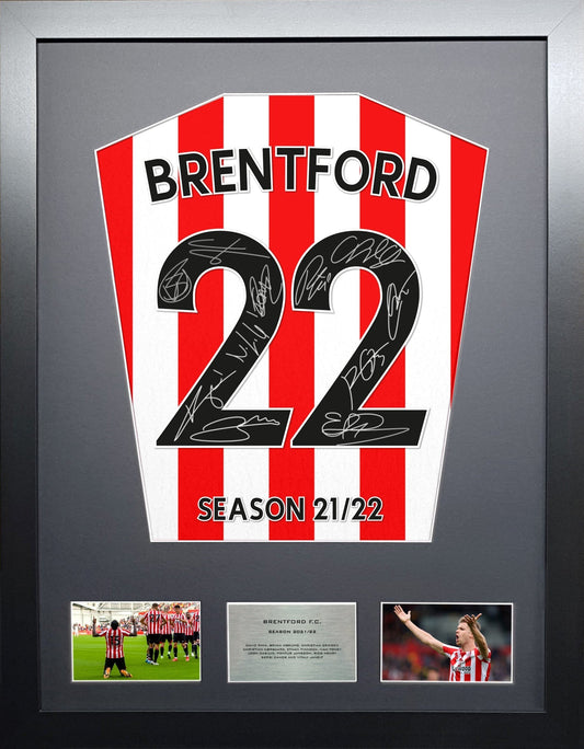 Brentford 2022 Team signed Shirt Frame