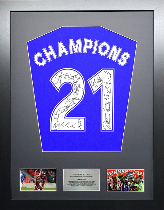 Leicester FA Cup Winners Team signed Shirt Frame