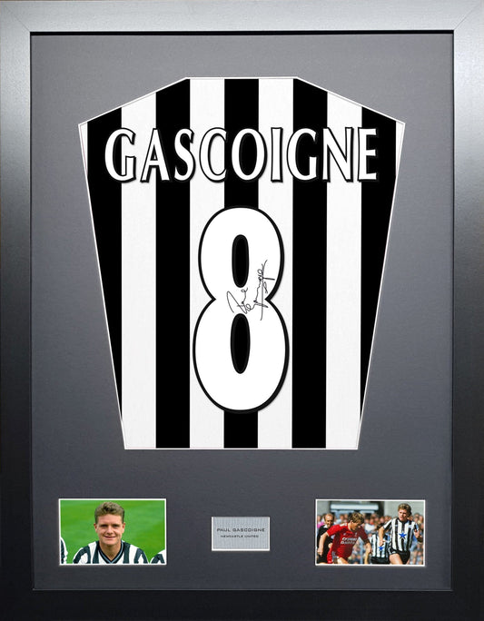 Paul Gascoigne Newcastle United signed Shirt Frame
