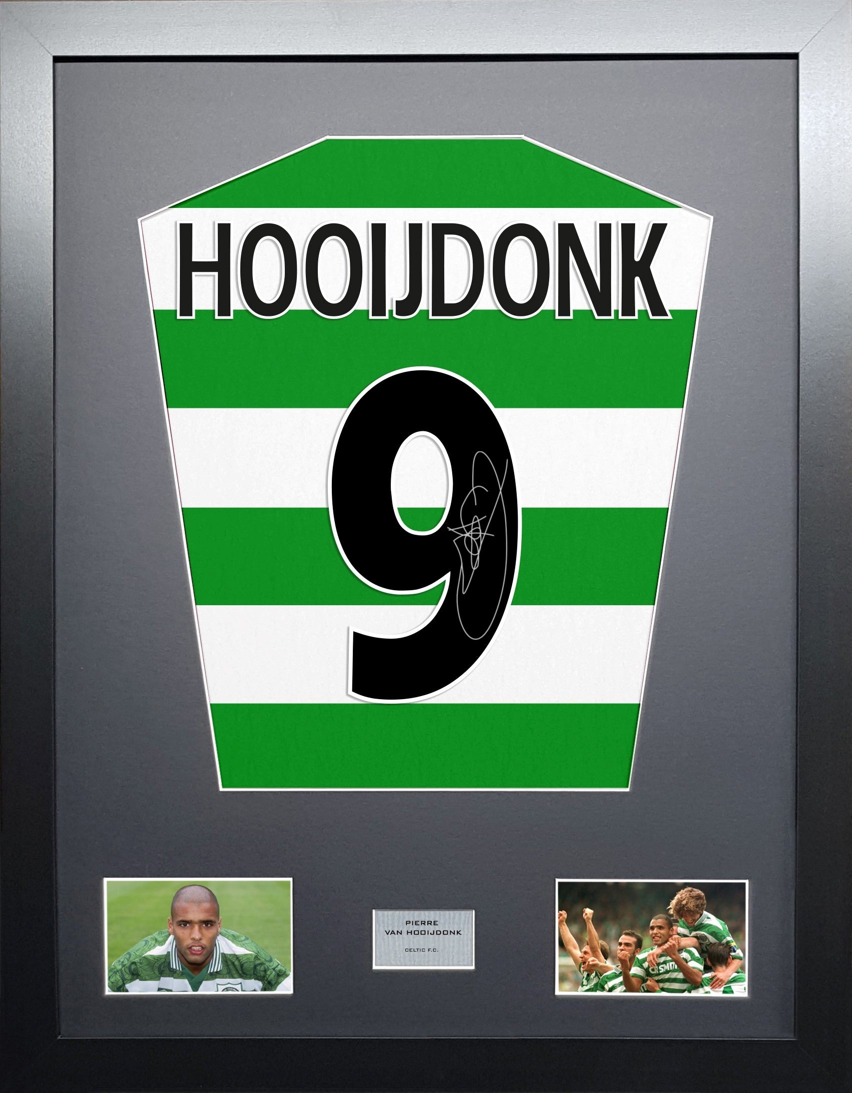 Pierre van Hooijdonk Celtic signed Shirt Frame
