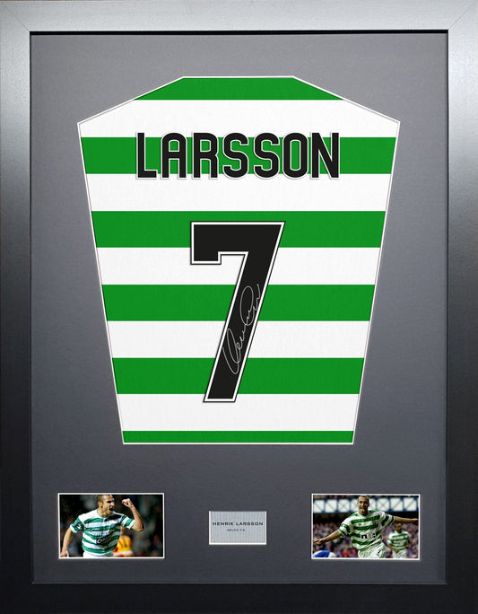 Henrik Larsson Celtic signed Shirt Frame