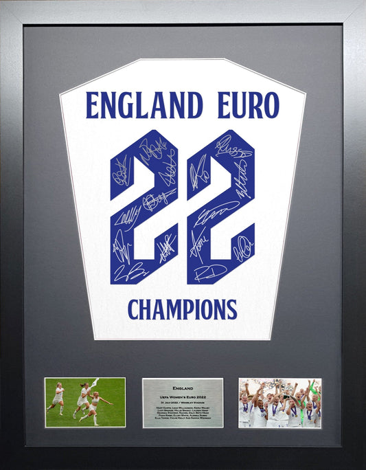 England Womens Team signed Shirt Display Euro 2022 winners Frame