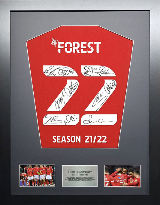 Nottingham Forest 2022 Team signed shirt Frame
