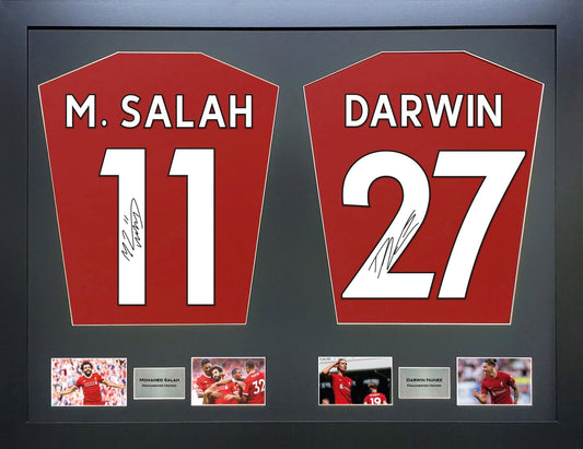 Salah and Nunez Liverpool signed Shirt Frame