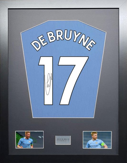 Kevin De Bruyne Manchester City signed Shirt Frame