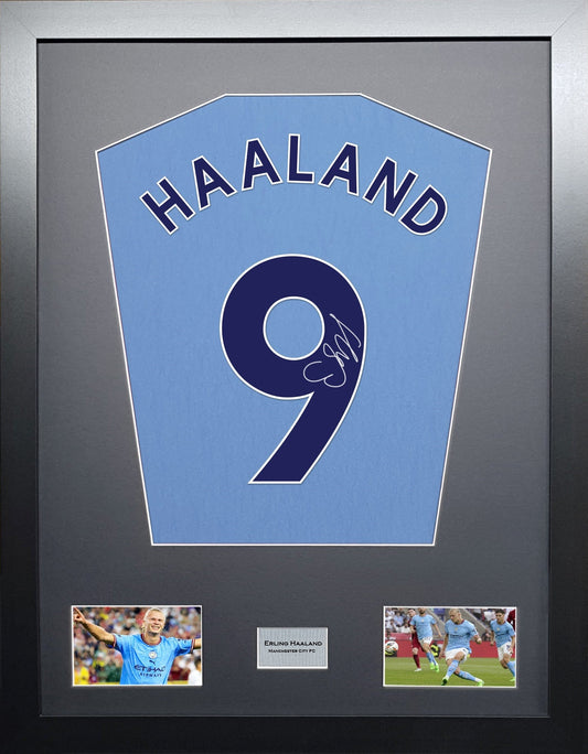 Erling Haaland Manchester City signed Shirt Frame